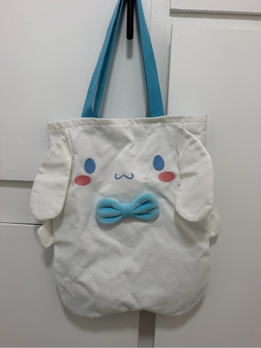 Sanrio White Tote with Light Blue Bow and Straps